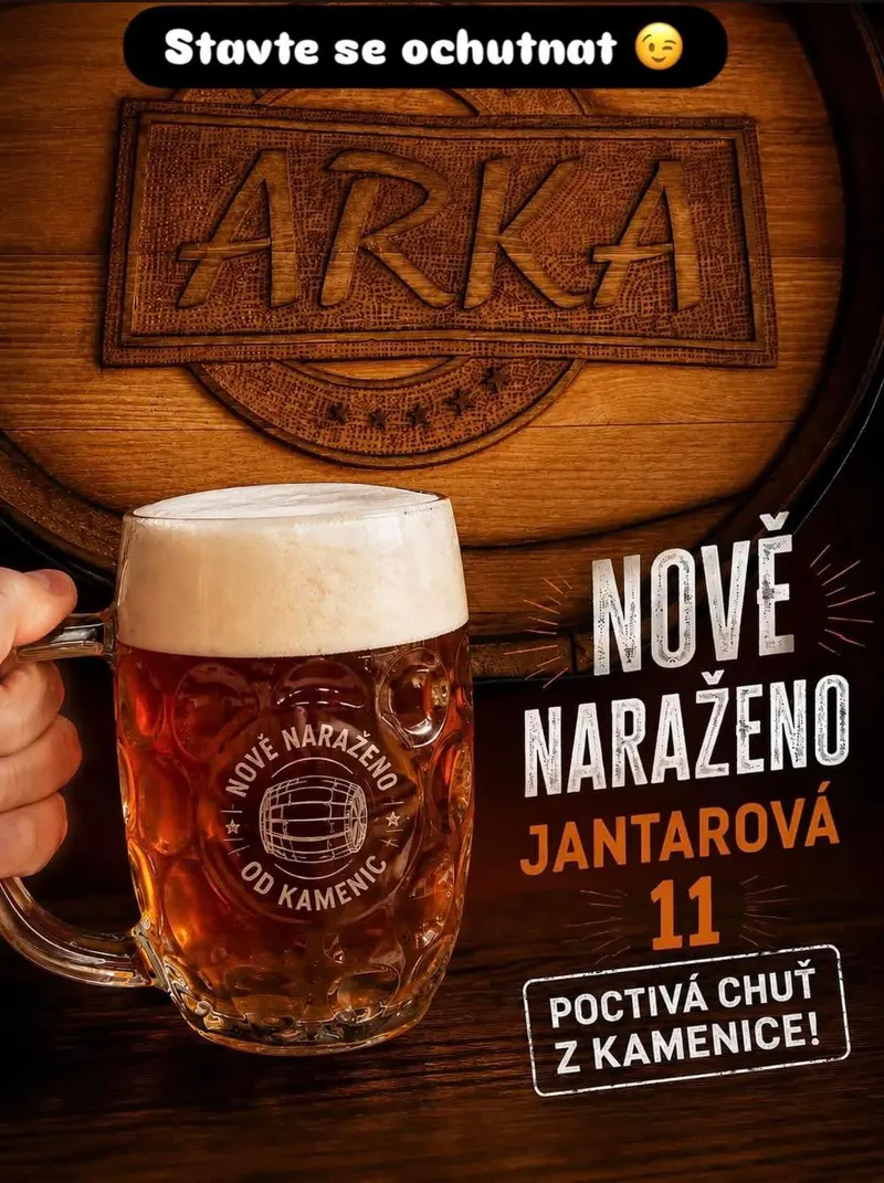 Plakát - nově naražená Jantarová 11 z pivovaru Kamenice