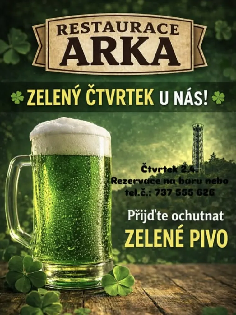 Plakát - zelený čtvrtek, zelené pivo
