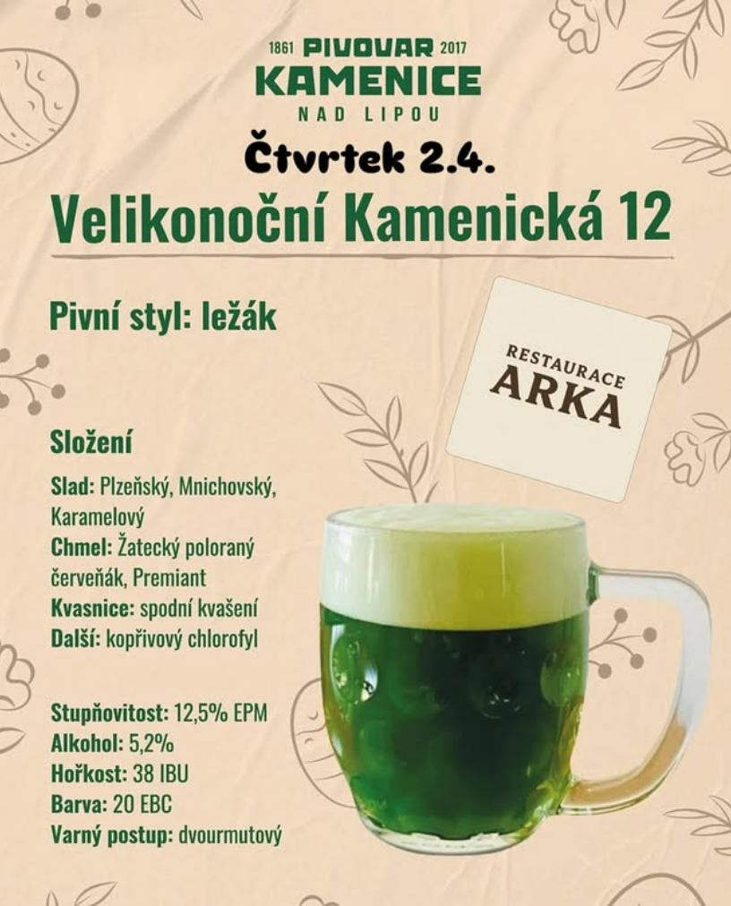 2. dubna – Zelený Čtvrtek v restauraci Arka